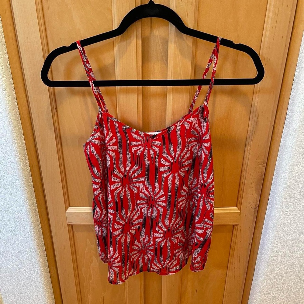 SANS SOUCI summer red printed cami tank top size small